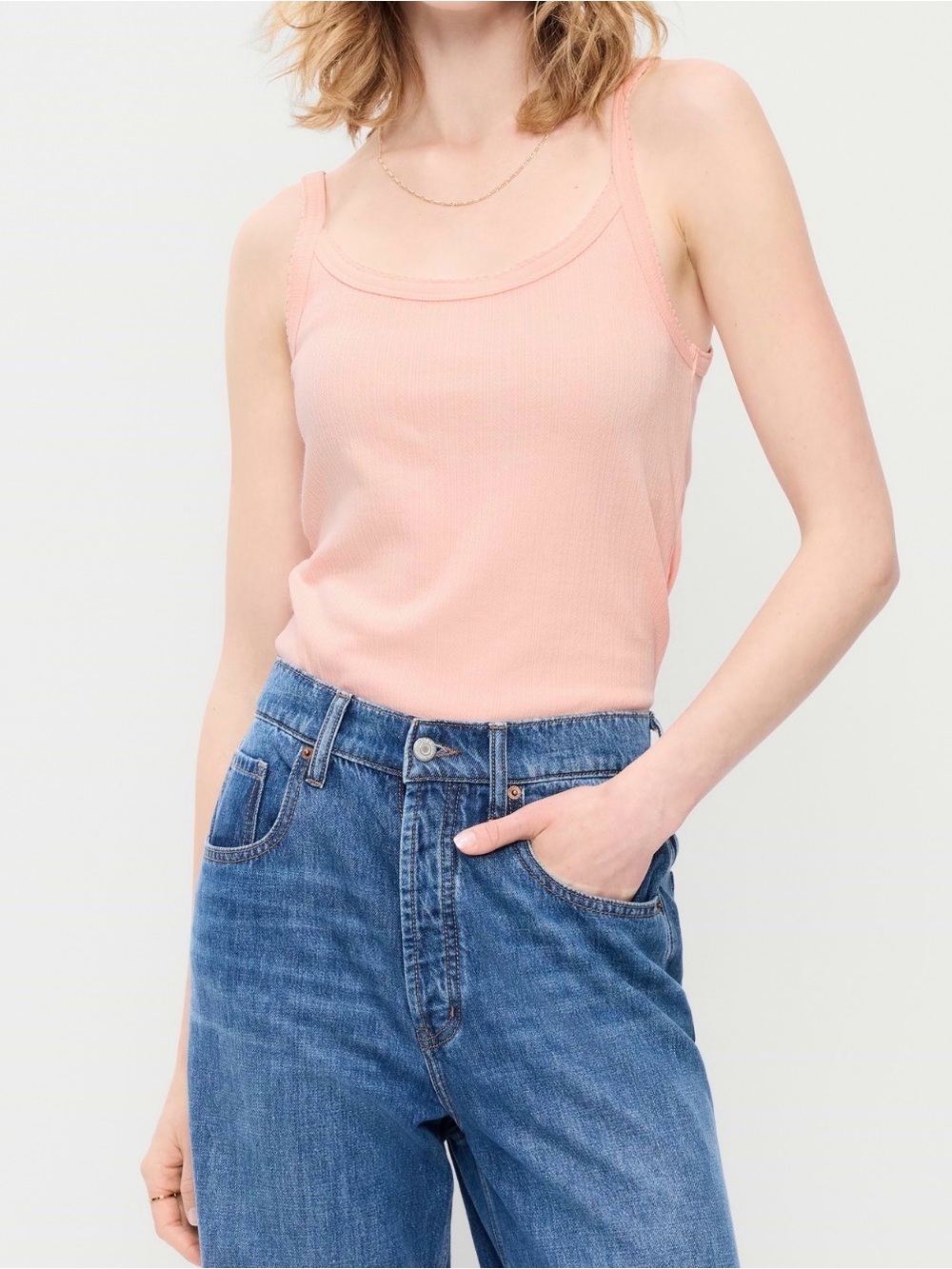 Old Navy Women Pointelle Cami Tank Top (Size: L)